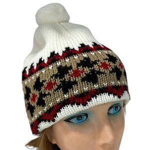 NW2 LTD Beanie Hat Lined Wool Blend Cream Colorful NWOT